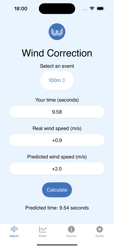 The mark and the wind typed into the app